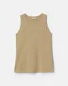 Lafayette 148 Cotton Rib Racerback Tank In Clay