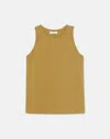 Lafayette 148 Cotton Rib Racerback Tank In Green Yucca