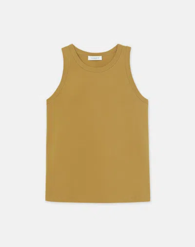 Lafayette 148 Cotton Rib Racerback Tank In Green Yucca