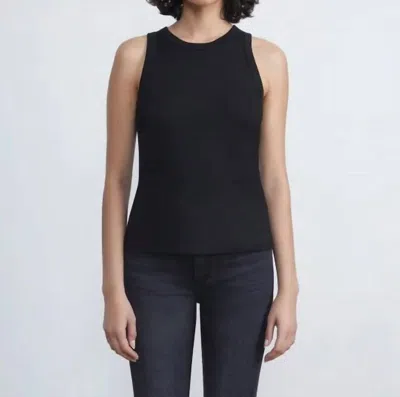 Lafayette 148 Cotton Rib Racerback Tank In Black