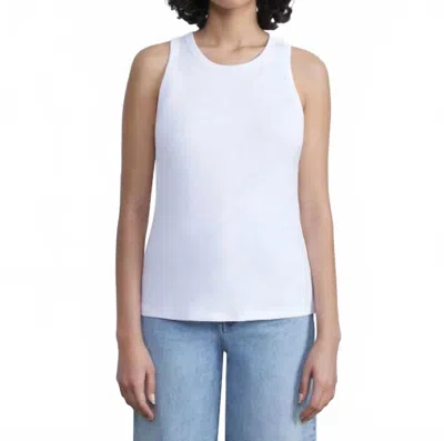 Lafayette 148 Swiss Cotton Rib Racerback Tank In White
