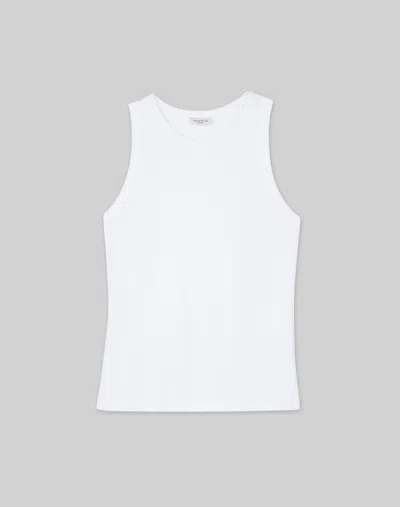 Lafayette 148 Swiss Cotton Rib Racerback Tank In White