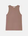 Lafayette 148 Cotton Rib Racerback Tank In Wood