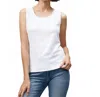Lafayette 148 Cotton Rib Scoop Neck Tank Top In White In White