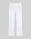 Lafayette 148 Cotton Sateen Manhattan Flared Cropped Pant In White