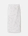Lafayette 148 Cotton Silk Jacquard Straight Midi Pencil Skirt In Pearl Multi