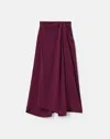 Lafayette 148 Cotton Silk Knit A Line Midi Skirt In Violet Ash