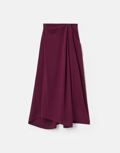 Lafayette 148 Cotton Silk Knit A Line Midi Skirt In Violet Ash