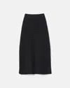 Lafayette 148 Cotton Silk Open Knit Midi Skirt In Black