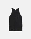 Lafayette 148 Cotton Silk Open Knit Racerback Tank In Black
