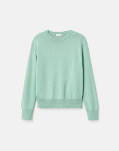 Lafayette 148 Cotton-silk Tape Crewneck Sweater In Green