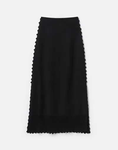 Lafayette 148 Cotton-silk Tape Crochet Trim Knit Skirt In Black