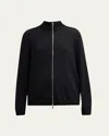 Lafayette 148 Cotton-silk Tape Fitted Bomber Sweater