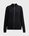 Lafayette 148 Petite Cotton-silk Tape Knit Bomber In Black