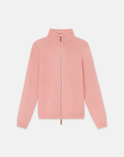 Lafayette 148 Cotton-silk Tape Knit Bomber In Pink