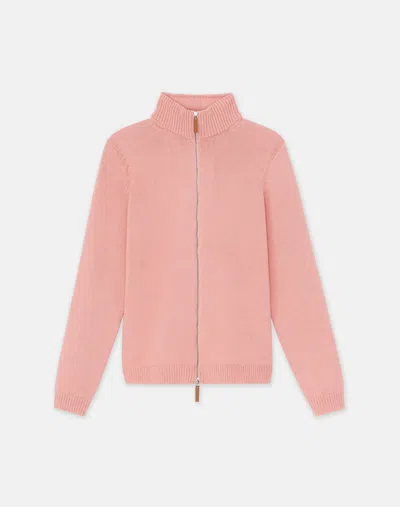 Lafayette 148 Cotton-silk Tape Knit Bomber In Deep Pink Dusk