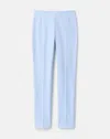 Lafayette 148 Cotton Stretch Twill High Rise Slim Cropped Pants In Blue