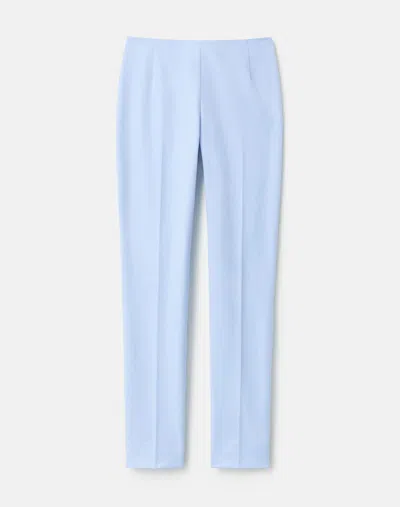 Lafayette 148 Cotton Stretch Twill High Rise Slim Cropped Pants In Blue