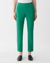 Lafayette 148 Cotton Stretch Twill High Rise Slim Cropped Pants In Green