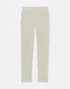 Lafayette 148 Cotton Stretch Twill High Rise Slim Cropped Pants In Khaki