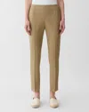 Lafayette 148 Cotton Stretch Twill High Rise Slim Cropped Pants In Neutral