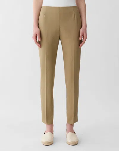 Lafayette 148 Cotton Stretch Twill High Rise Slim Cropped Pants In Neutral