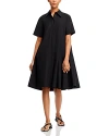 Lafayette 148 Cotton Trapeze Shirt Dress In Black