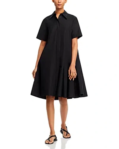 Lafayette 148 Cotton Trapeze Shirt Dress In Black