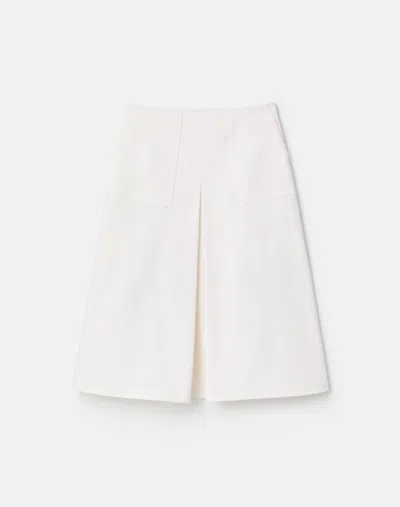 Lafayette 148 Cotton Twill Pocket A Line Skirt In White