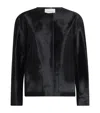 Lafayette 148 Cowhide Leather Jacket In Black
