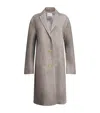 Lafayette 148 New York Genuine Calf Hair Three Button Coat In Gray