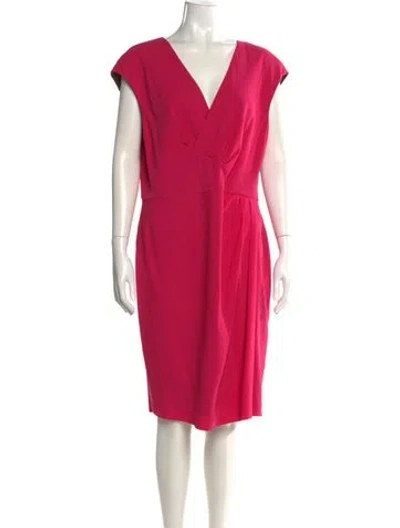 Pre-owned Lafayette 148 Cowl Neck Midi Length Dress In Pink