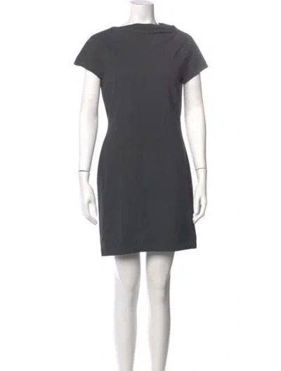 Pre-owned Lafayette 148 Cowl Neck Mini Dress In Gray
