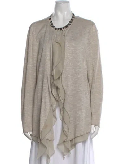 Pre-owned Lafayette 148 Cowl Neck Sweater In Neutral