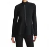 Lafayette 148 Crepe Flounced Hem Jacket In Black In Black