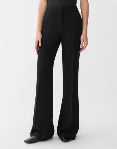 Lafayette 148 Crepe High Rise Flared Pants In Black