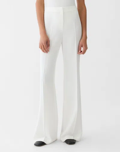 Lafayette 148 Crepe High Rise Flared Pants In White
