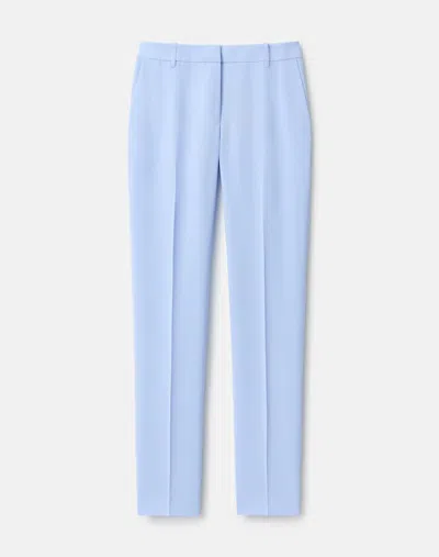 Lafayette 148 Crepe High Rise Straight Leg Ankle Pants In Blue