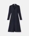 Lafayette 148 Crepe Long Sleeve Flared Midi Dress In Black