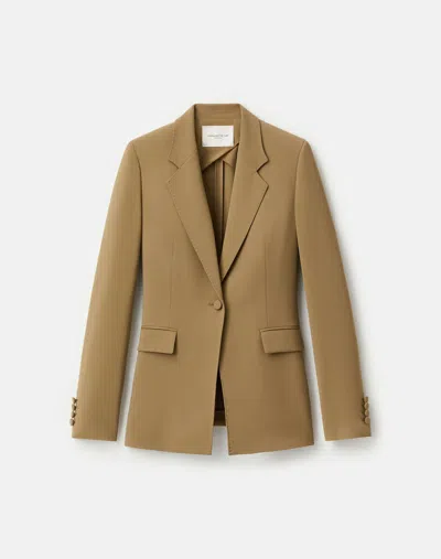 Lafayette 148 Crepe Single Button Blazer In Neutral