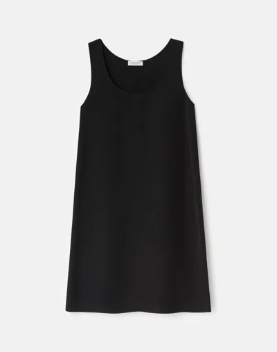 Lafayette 148 Crepe Sleeveless Short A-line Dress In Black
