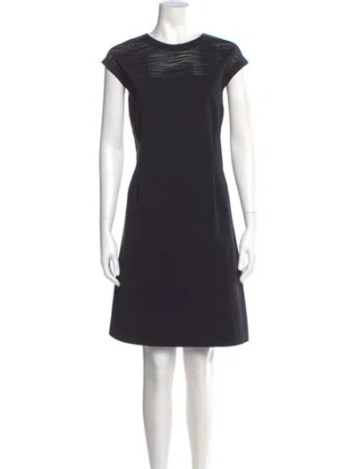 Pre-owned Lafayette 148 Crew Neck Knee-length Dress In Black