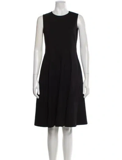 Pre-owned Lafayette 148 Crew Neck Knee-length Dress In Black