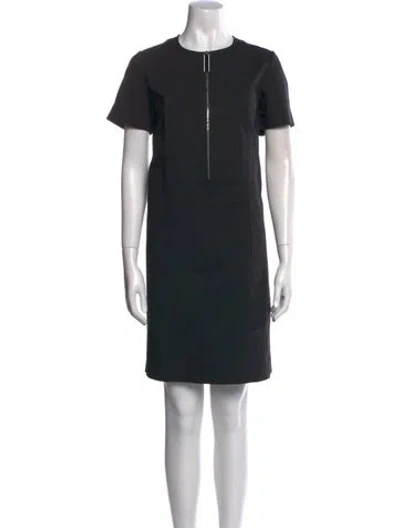 Pre-owned Lafayette 148 Crew Neck Knee-length Dress In Black