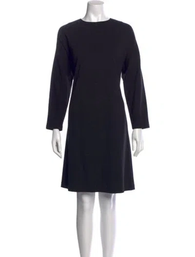 Pre-owned Lafayette 148 Crew Neck Knee-length Dress In Black