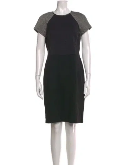 Pre-owned Lafayette 148 Crew Neck Knee-length Dress In Black