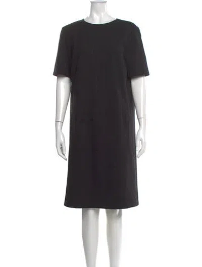 Pre-owned Lafayette 148 Crew Neck Knee-length Dress In Black