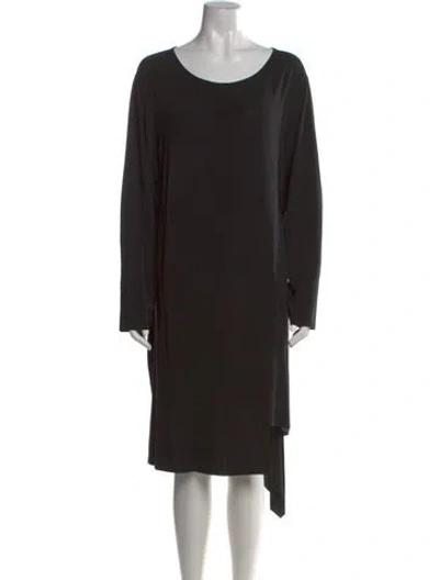 Pre-owned Lafayette 148 Crew Neck Knee-length Dress In Black