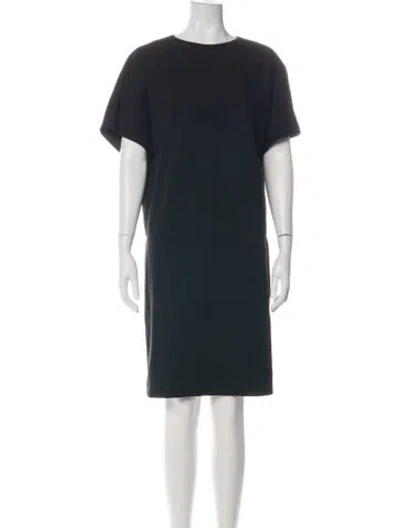 Pre-owned Lafayette 148 Crew Neck Knee-length Dress In Black