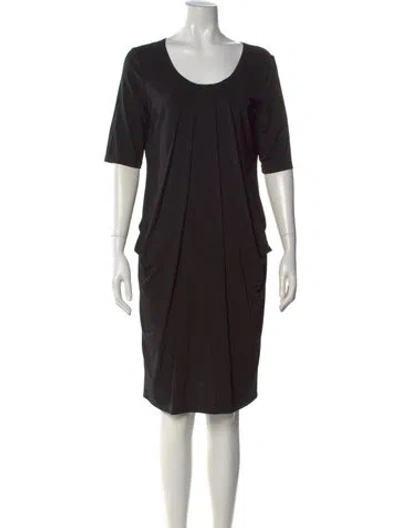 Pre-owned Lafayette 148 Crew Neck Knee-length Dress In Black